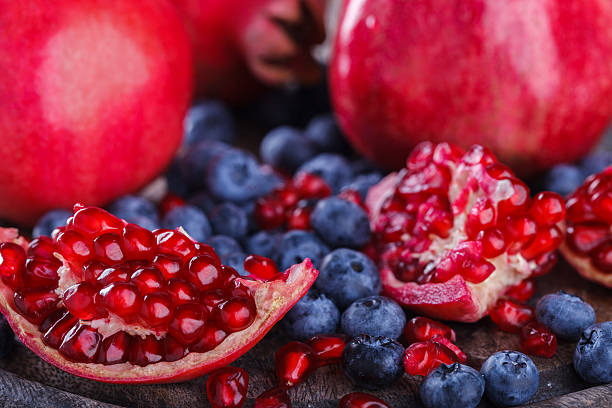 blueberry and pomegranate fruits